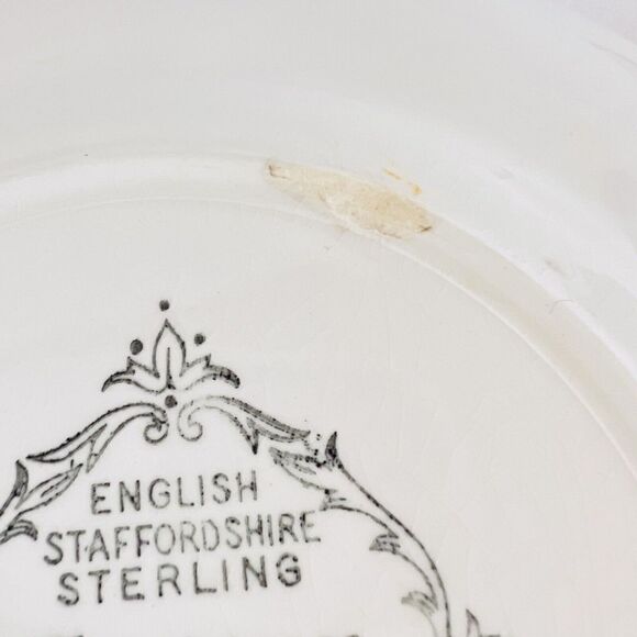 6 J.G. Meakin English Ironstone Sterling Renaissance Black 7" Dessert Plates - Picture 8 of 9